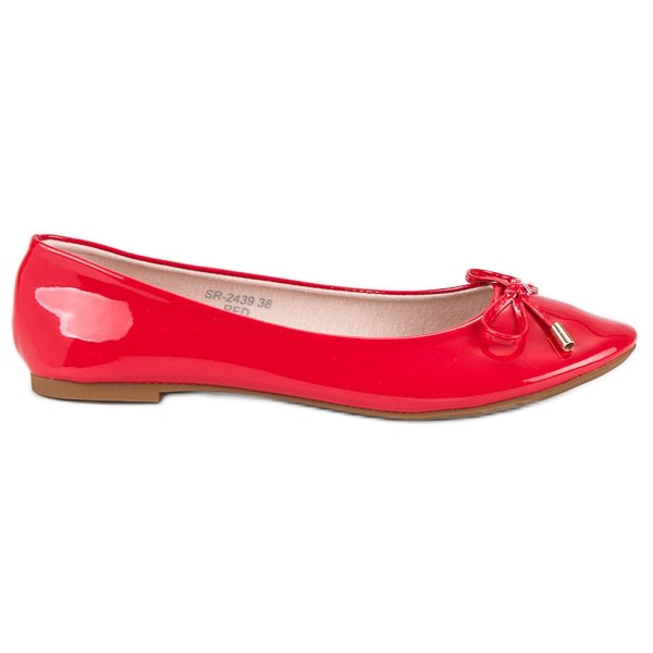 Ideal Shoes Lackierte rote Ballerinas
