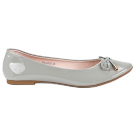 Ideal Shoes Lackierte graue Ballerinas