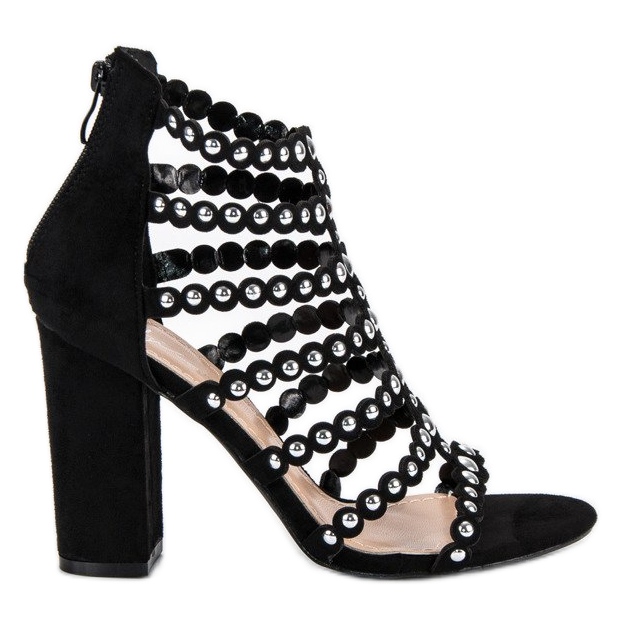 Sergio Todzi Schwarze Sandalen am Pfosten