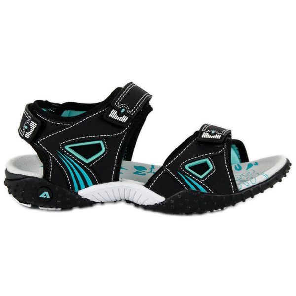 American Club Bequeme amerikanische Damensandalen schwarz