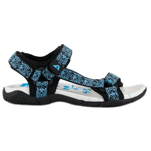 American Club Amerikanische Sandalen aus Stoff mit Klettverschluss blau
