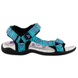 American Club Textilsandalen mit amerikanischem Klettverschluss blau