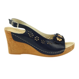 Gregors 648 Keilsandalen marineblau