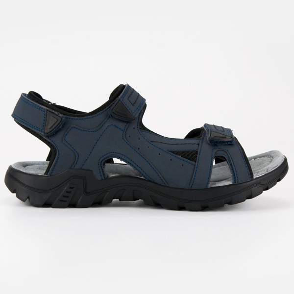 American Club Herren Sandalen mit amerikanischem Klettverschluss blau