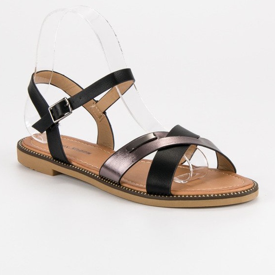 L. Lux. Shoes Stilvolle schwarze Sandalen