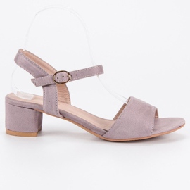 Ideal Shoes Wildledersandalen mit niedrigem Absatz lila