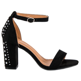 Bestelle Elegante Sandalen an einem Pfosten schwarz