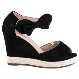 Seastar Espadrilles mit Keilabsatz und Schleife schwarz