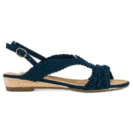Corina Marineblaue Textilsandalen