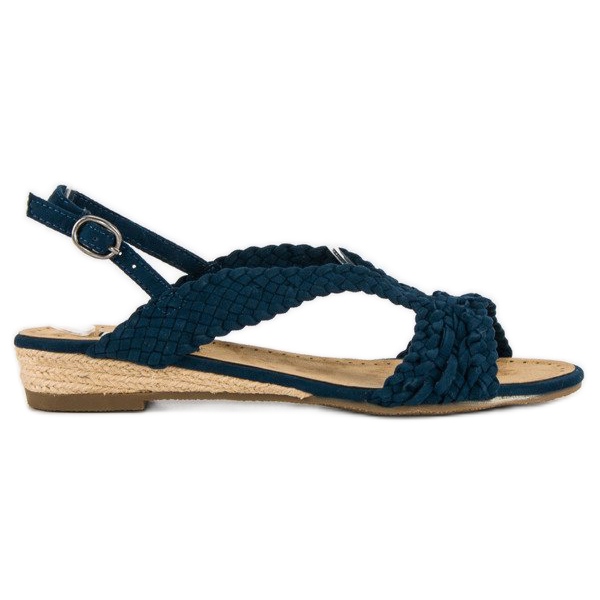 Corina Marineblaue Textilsandalen
