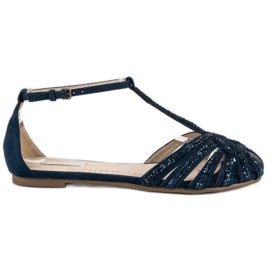Corina Marineblaue Sandalen mit Glitzer
