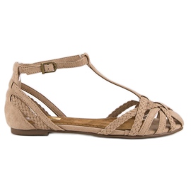 Corina Geflochtene flache Sandalen braun