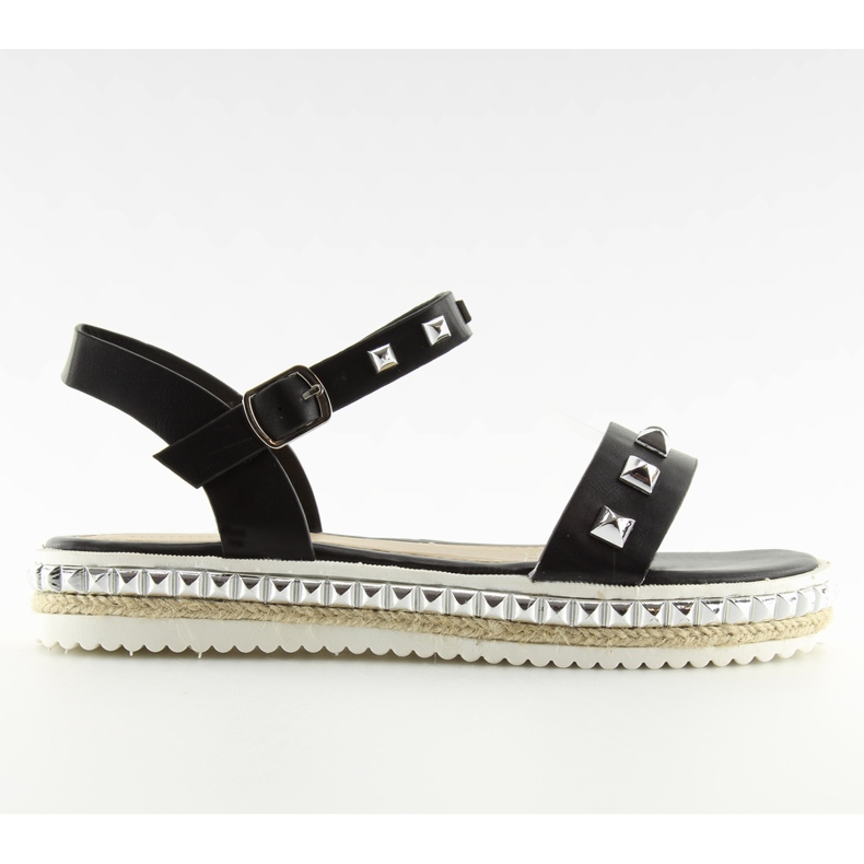 Schwarze Sandalen mit Nieten 35-132 schwarz