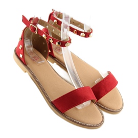 Sandalen mit Nieten rot 117-11 Rot