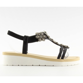 Schwarze Damensandalen sehr bequem 981 Black