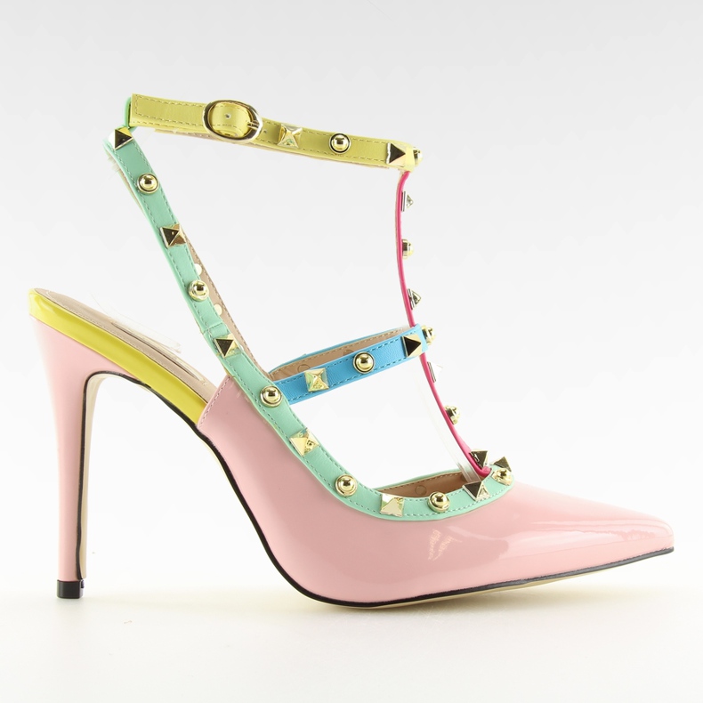Pumps an einer Nadel mit rosa Nieten 1381