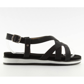 Schwarze Damensandalen sehr bequem 1499 Black