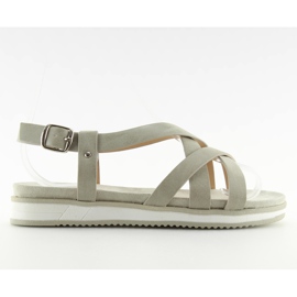 Graue Damensandalen sehr bequem 1499 Grey