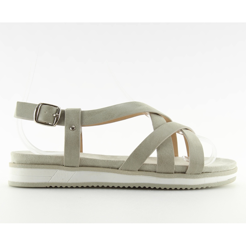 Graue Damensandalen sehr bequem 1499 Grey