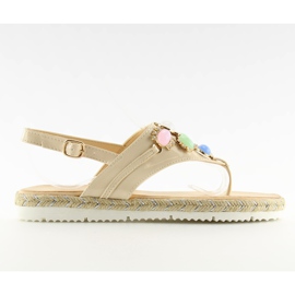 Sandalen mit Steinen beige 3072 beige