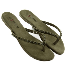 Flip-Flops mit DD26 Green Pyramidennieten grün