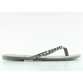 Flip-Flops mit Pyramidennieten in DD26 Grey grau