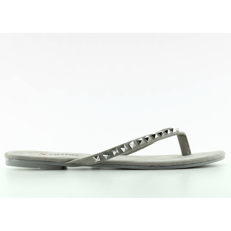 Flip-Flops mit Pyramidennieten in DD26 Grey grau
