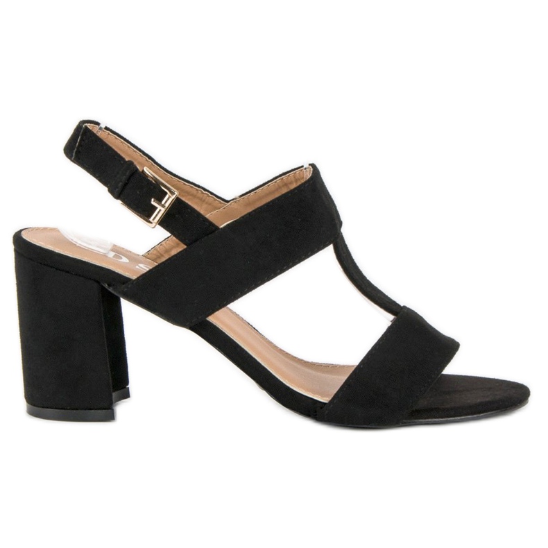 SDS Schwarze Sandalen am Pfosten