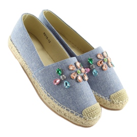 Espadrilles mit blauen Steinen 8215 L.BLUE