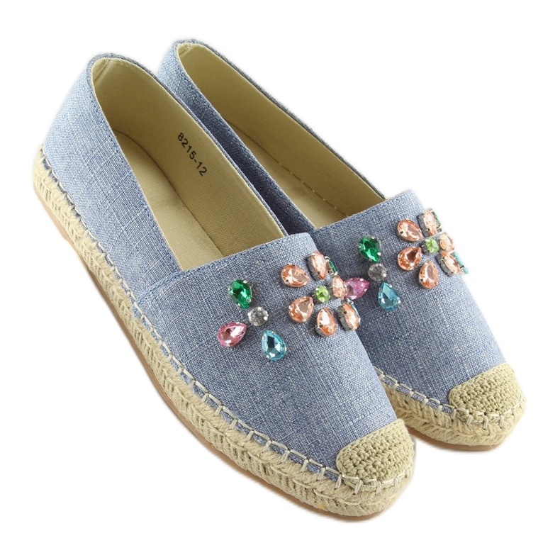 Espadrilles mit blauen Steinen 8215 L.BLUE