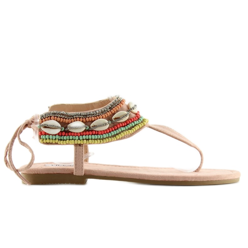 Sandalen mit rosa Perlen 8241 Rosa