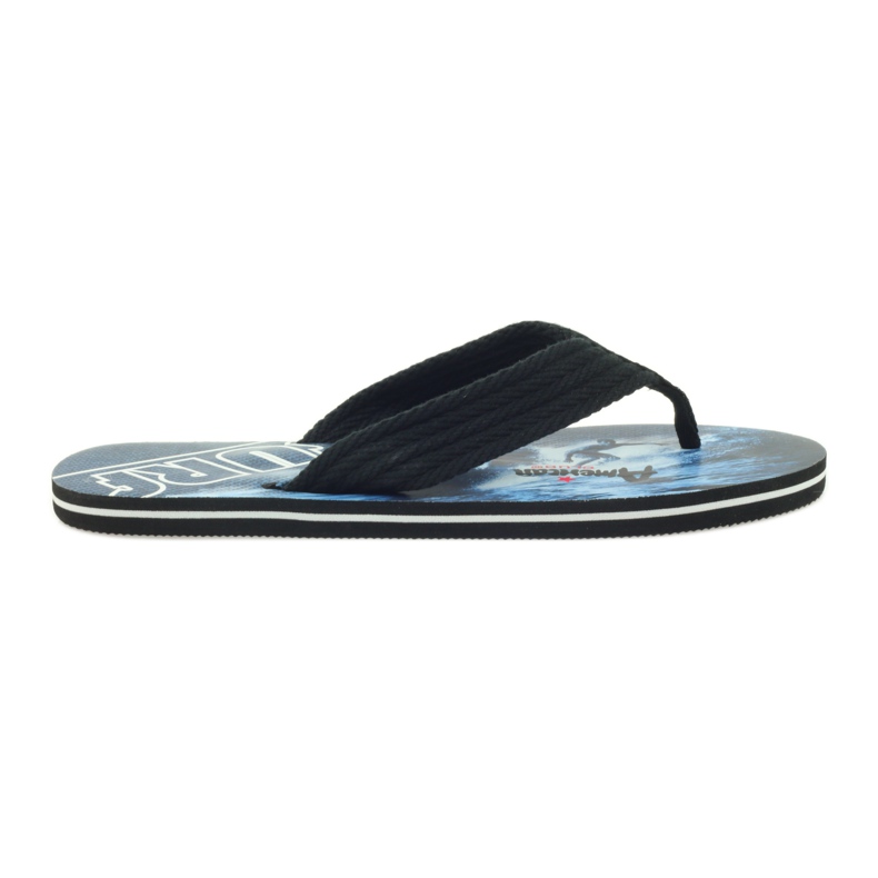 American Club Amerikanische Herren-Flip-Flops SURF schwarz