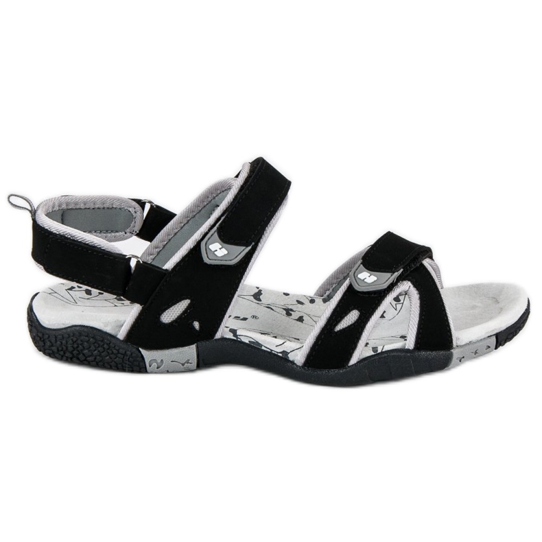Hasby Damensandalen mit Klettverschluss schwarz