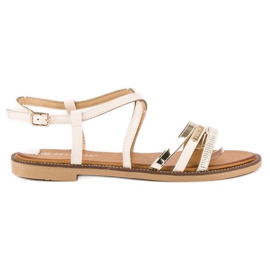 Bestelle Beige Sandalen mit Schnallenverschluss
