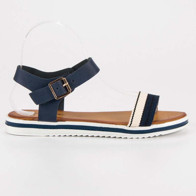 Top Shoes Damensandalen für Matrosen blau