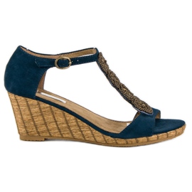 Corina Dekorative Keilsandalen blau