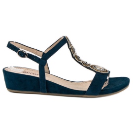 Corina Marineblaue Sandalen mit Schnalle