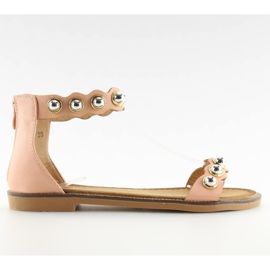 Pink VS-376 Pinkfarbene Sandaletten mit Verschluss rosa