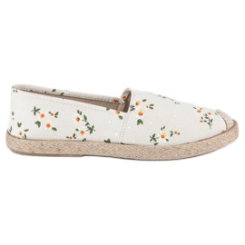 Vices Espadrilles mit Blumen Schraubstöcke weiß
