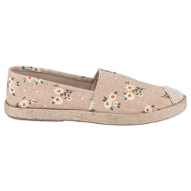 Vices Espadrilles mit Blumen Schraubstöcke braun