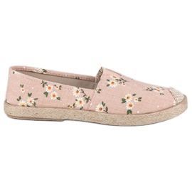 Vices Espadrilles mit Blumen Schraubstöcke rosa