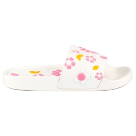 Vices Blumenpantoffeln Laster weiß