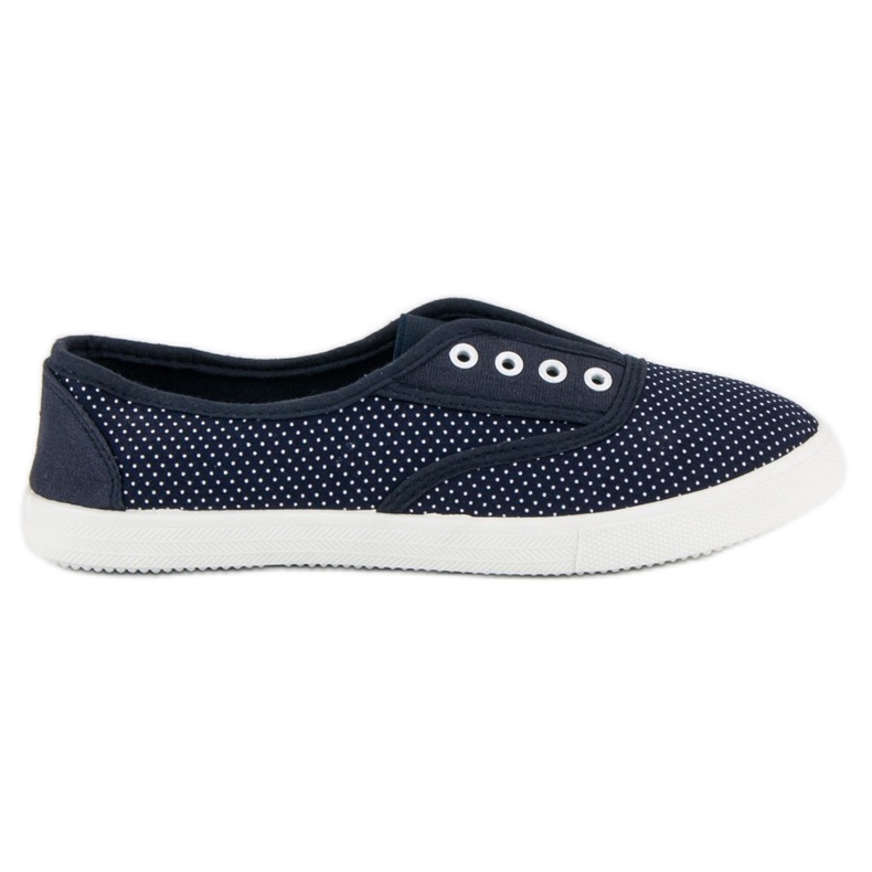 Sneaker zum Hineinschlüpfen mit Polka Dots blau