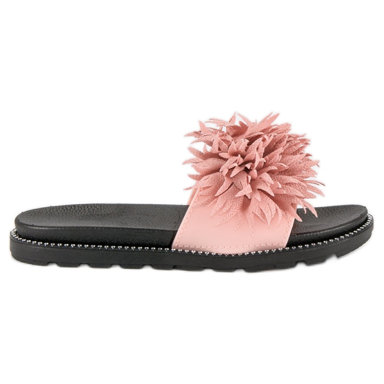 Hausschuhe mit Bommel rosa