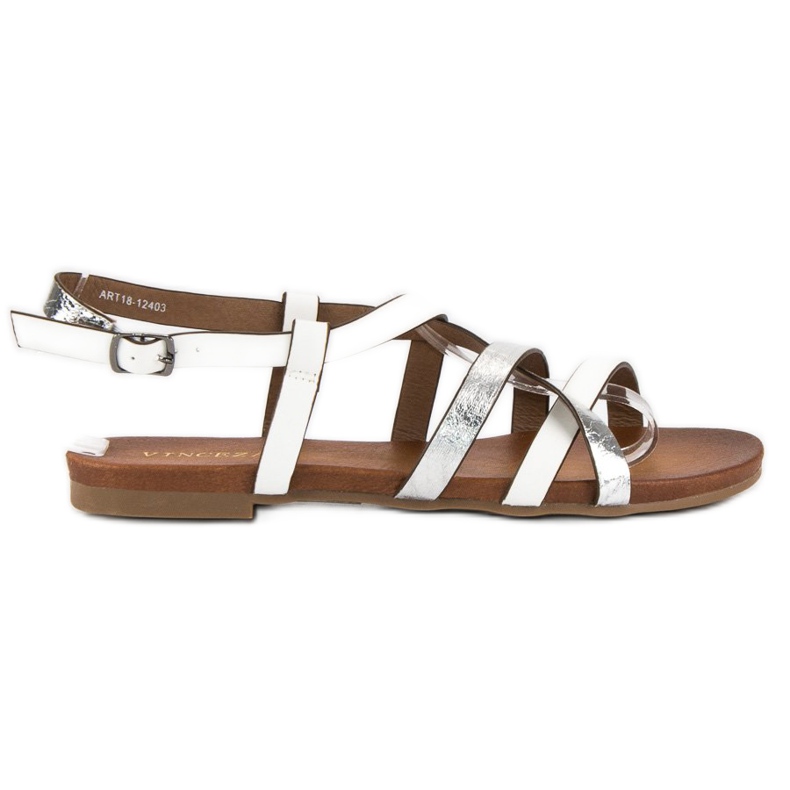 Weiße Vinceza-Sandalen grau