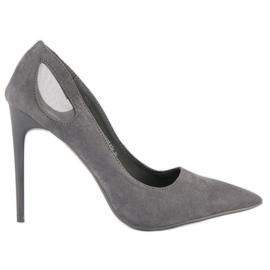 Graue Vinceza-Absätze aus Wildleder