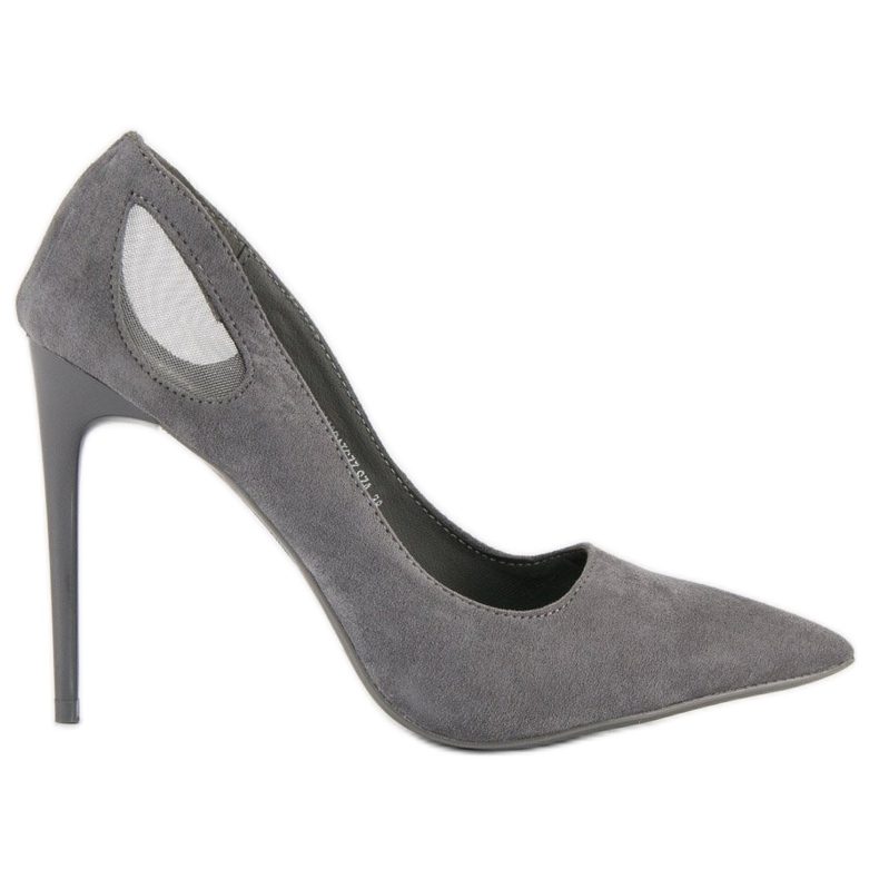 Graue Vinceza-Absätze aus Wildleder