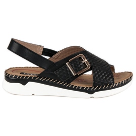 Vices Bequeme Lastersandalen schwarz