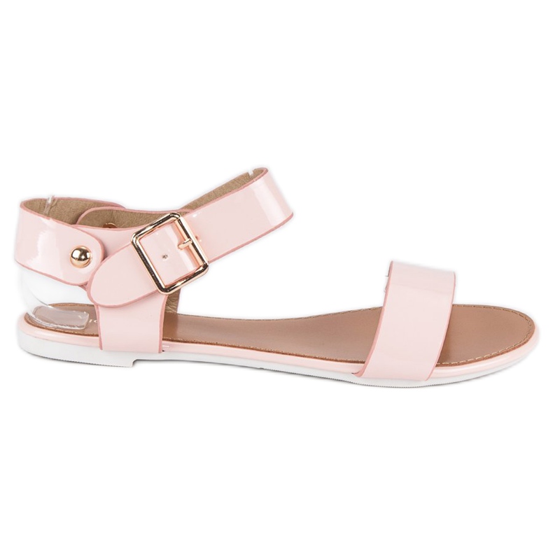Vices Flache Laster-Sandalen in Rosa