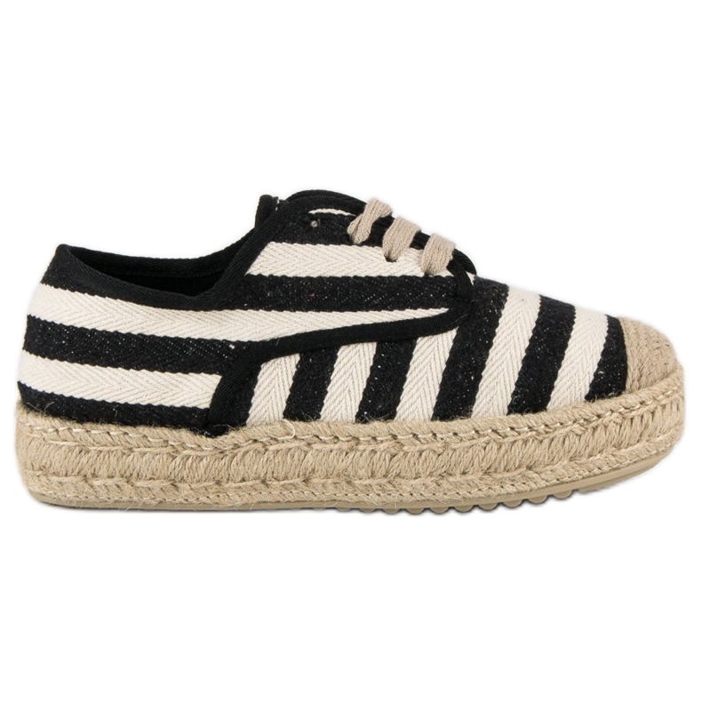 Corina Geknotete, gerippte Espadrilles schwarz braun